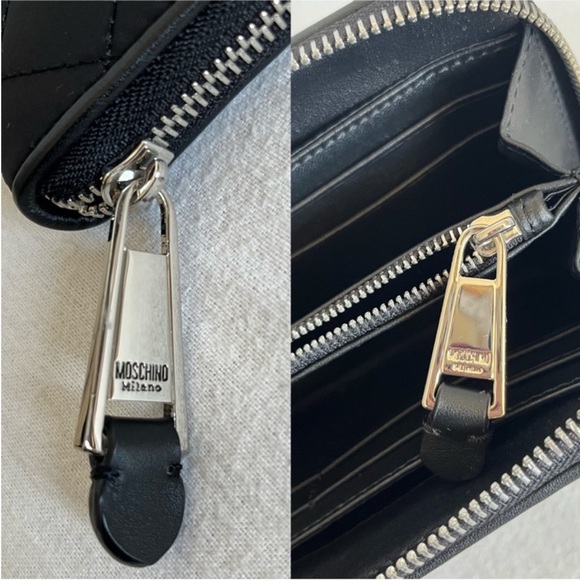 New Moschino Studded Logo Quilted
Fabric Zip Around Wallet. 100% Authentic - Picture 9 of 9